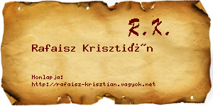 Rafaisz Krisztián névjegykártya